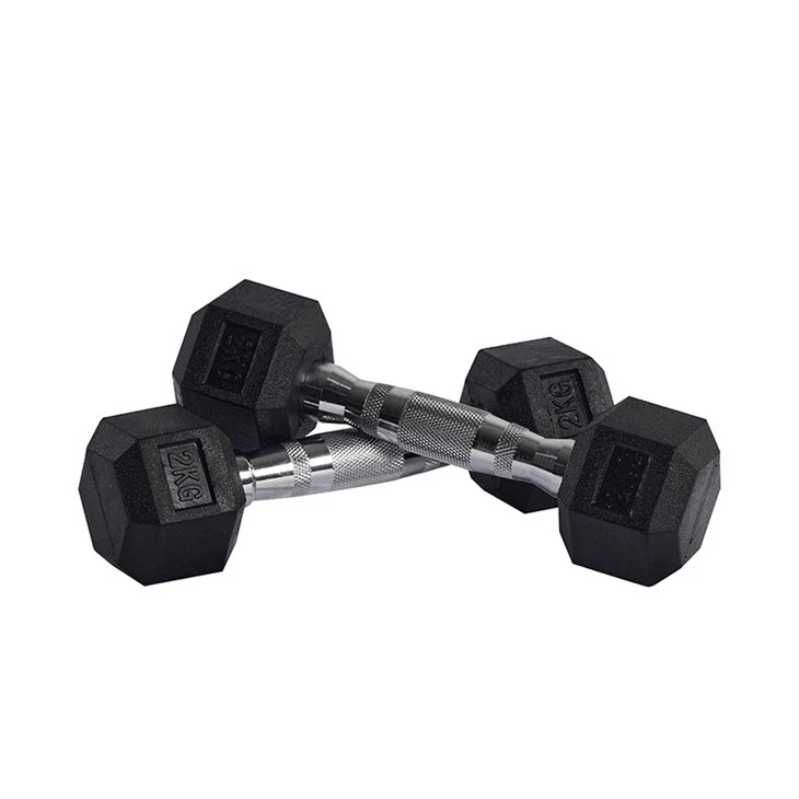 China Rubber Coated Hex Dumbbell Set 